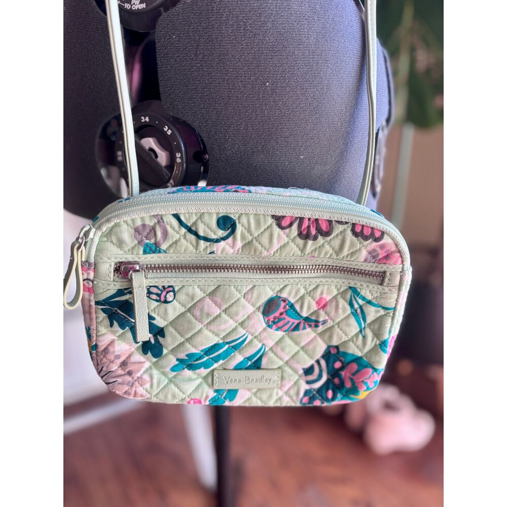 New Vera Bradley Quilted Floral Crossbody Bag | Small Zip Purse